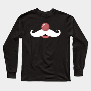 White Mustache, Red Nose Long Sleeve T-Shirt